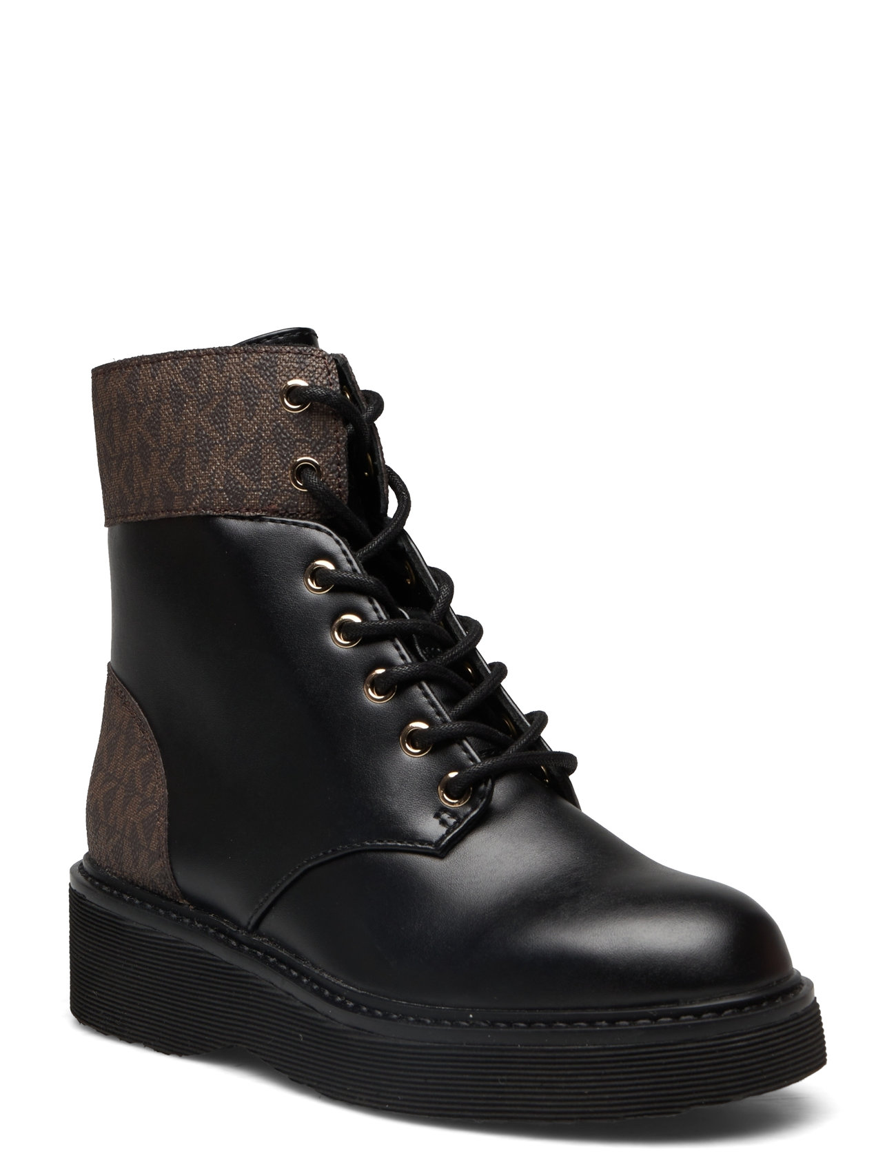 Aniya Lug Bootie Shoes Boots Ankle Boots Laced Boots Black Michael Kors