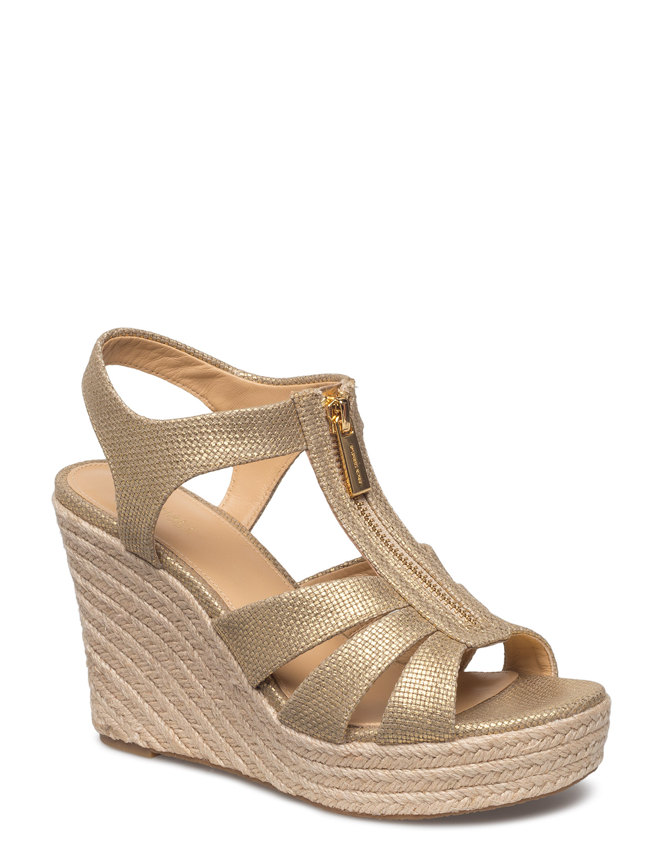michael kors gold wedge heels