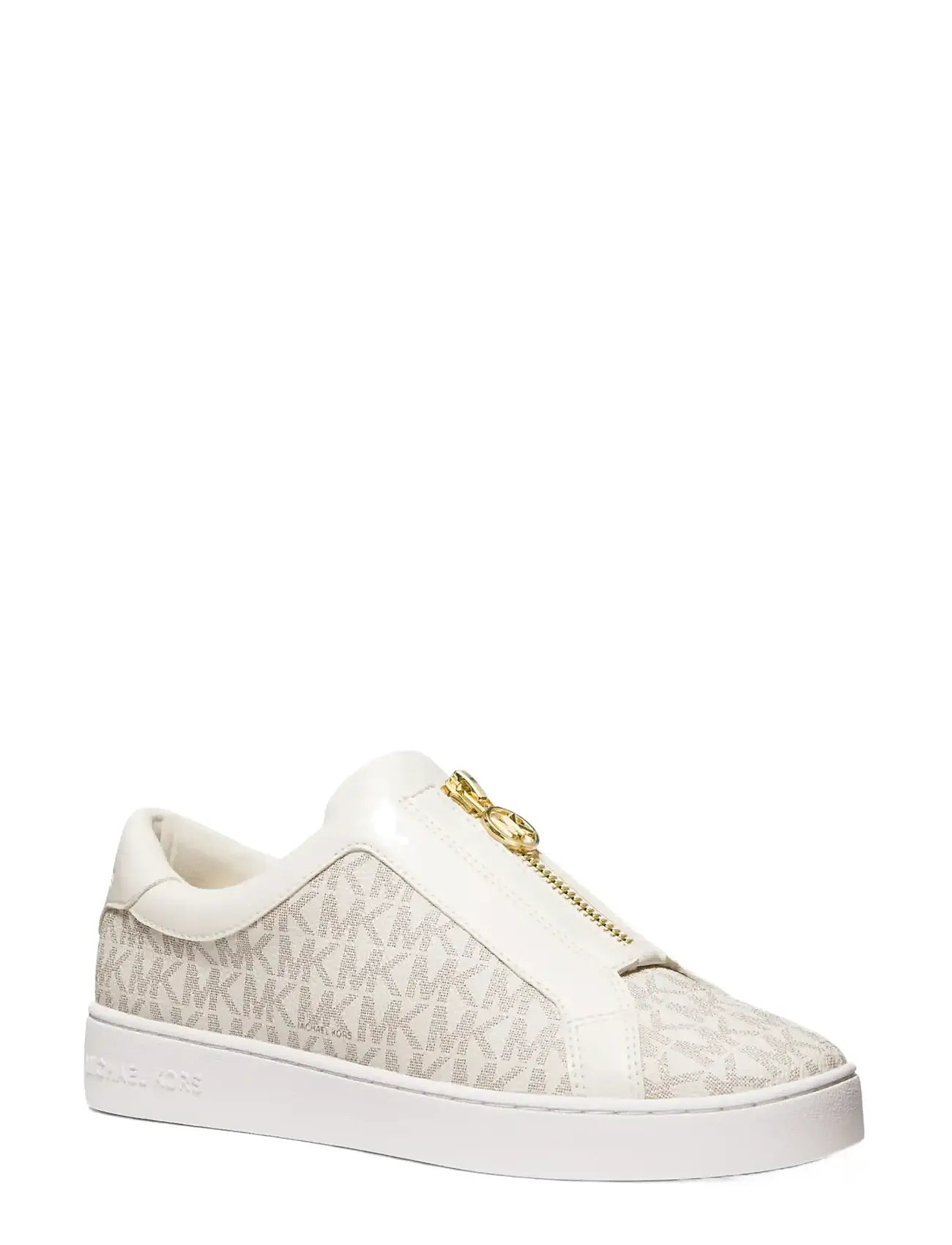 Michael Kors Keaton Zip Slip On, 39, White, Sneakers > Sneakers Med Lav Top, Dame