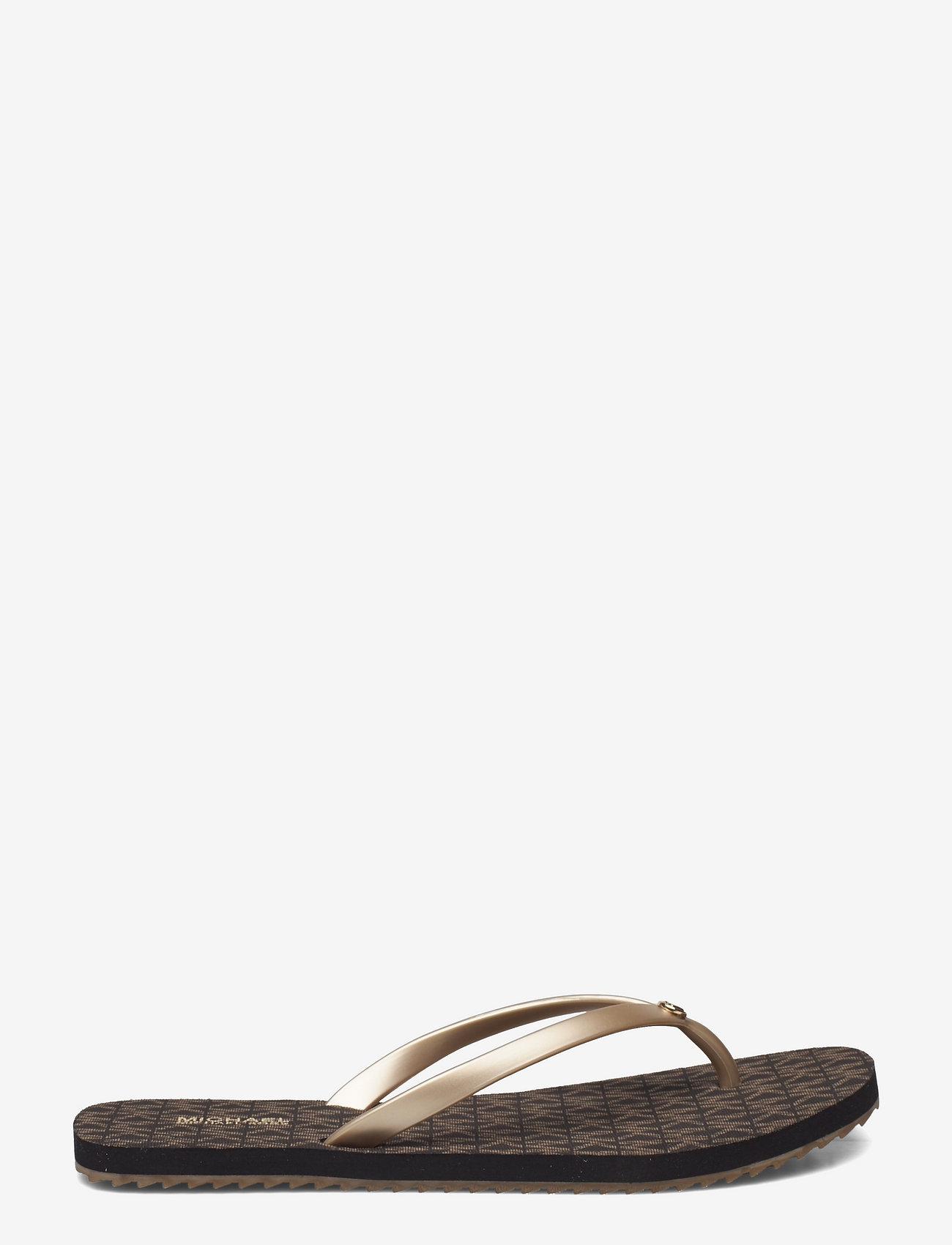 michael kors black and gold flip flops