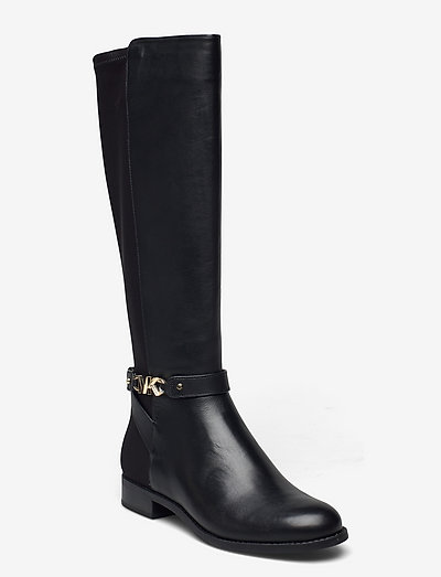 michael kors leather black boots