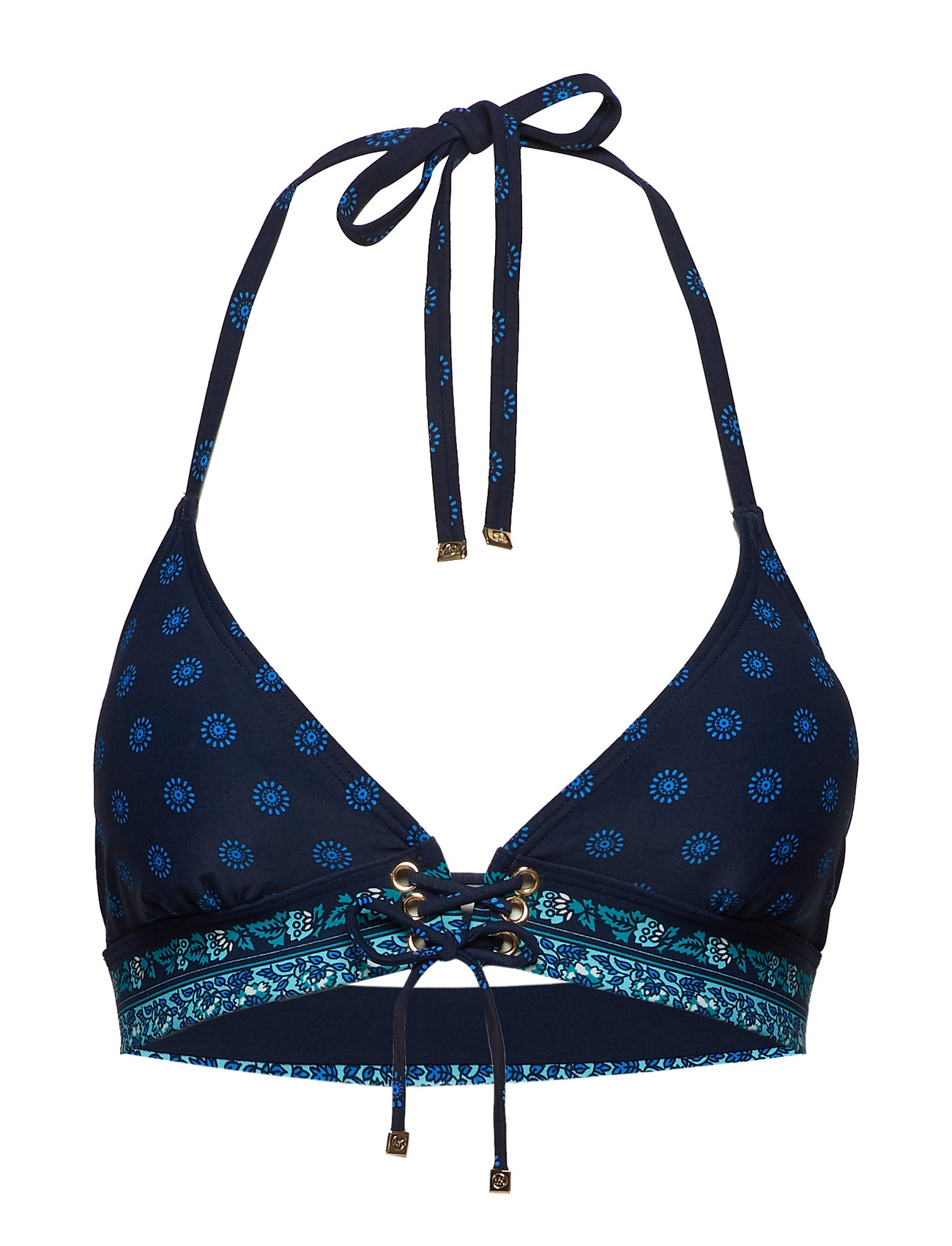 Lace Up Top Bikinitop Blauw Michael Kors Swimwear michael kors swimwear kopen in de aanbieding