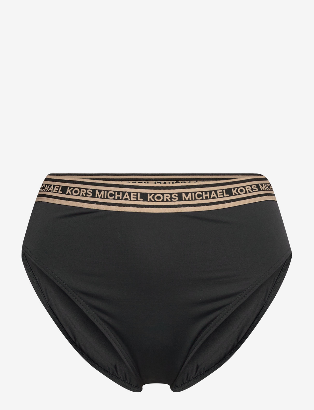 Michael Kors Swimwear - Logo Elastic High Waist Bottom - bikini ar augstu vidukli - black - 0