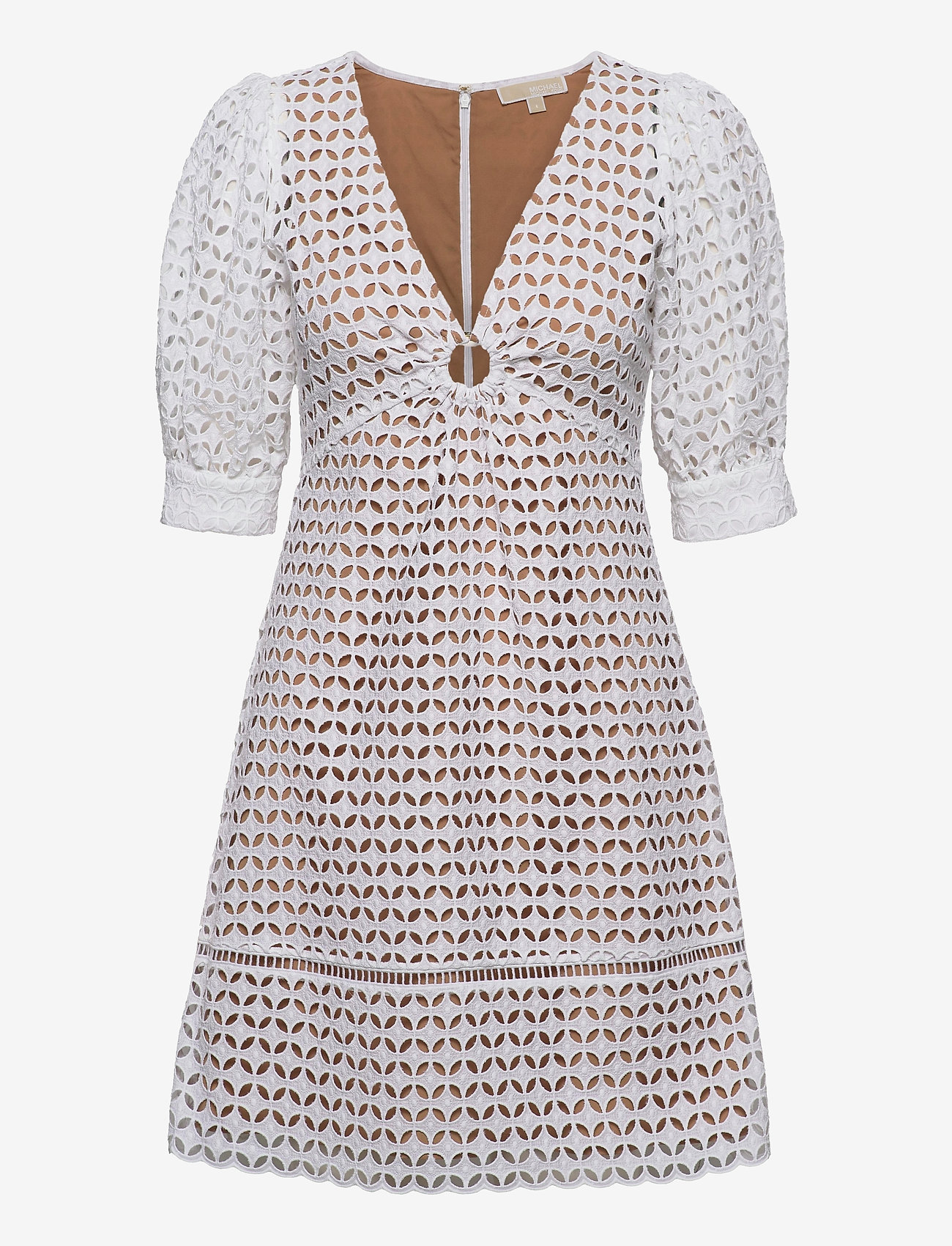 michael kors geo eyelet mini dress