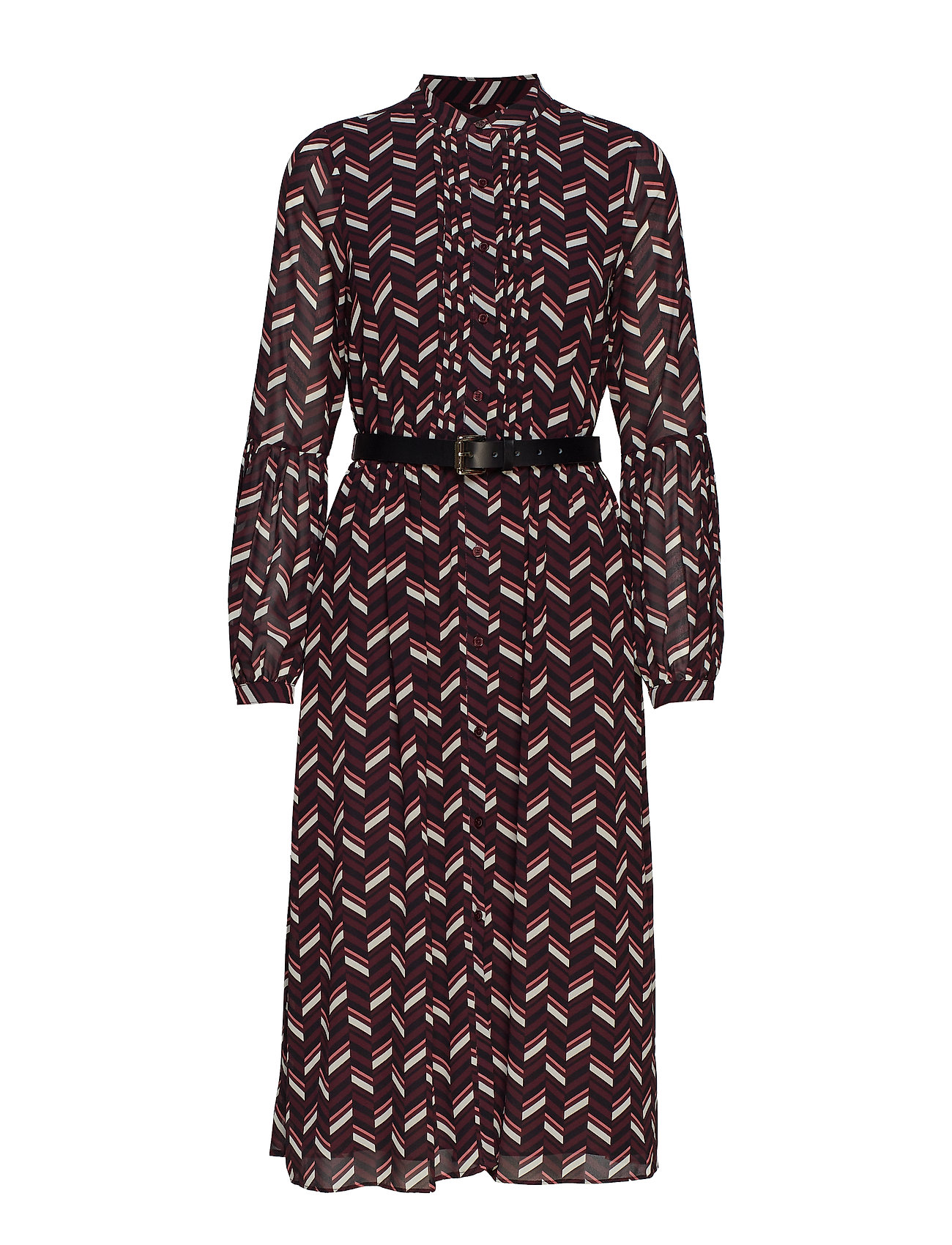 Chevr Midi Drs W Belt Jurk Knielengte Rood Michael Kors michael kors kopen in de aanbieding