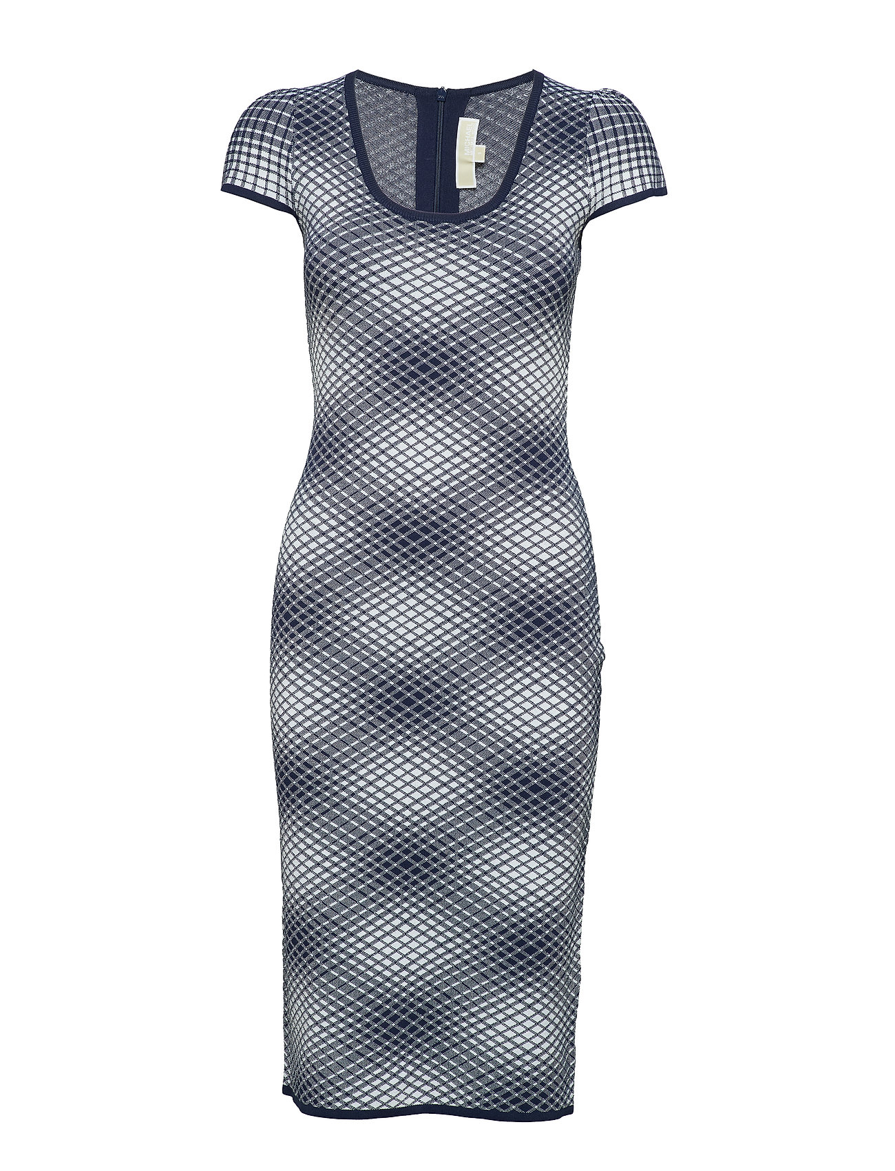 Scoop Nk Check Dress Jurk Knielengte Zwart Michael Kors michael kors kopen in de aanbieding