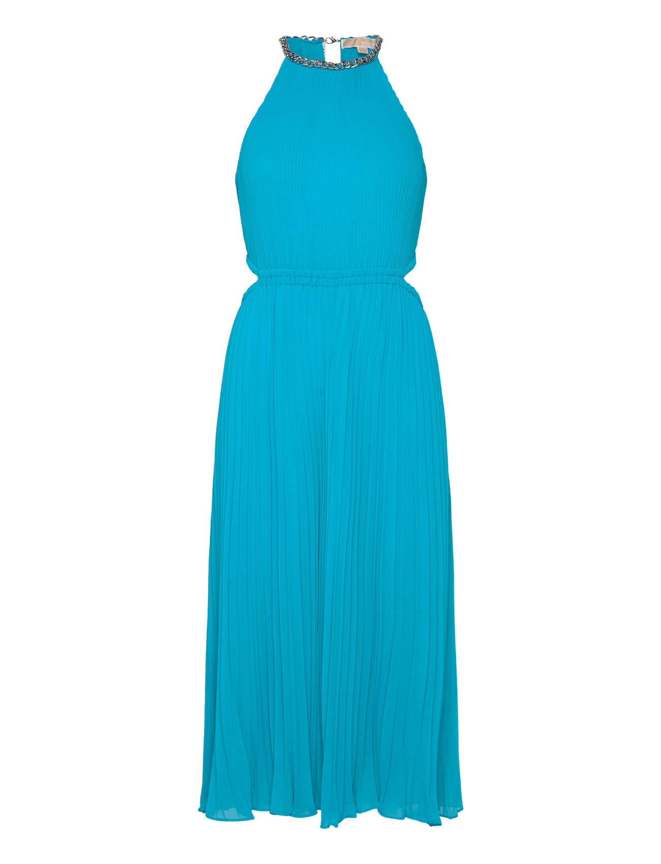 Pleated Cutout Drs Blue Michael Kors