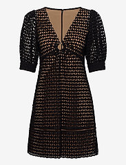 michael kors geo eyelet mini dress