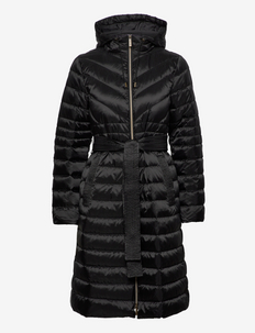 LONG FITTED PUFFER - winter coats - black