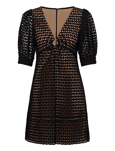 michael kors geo eyelet mini dress