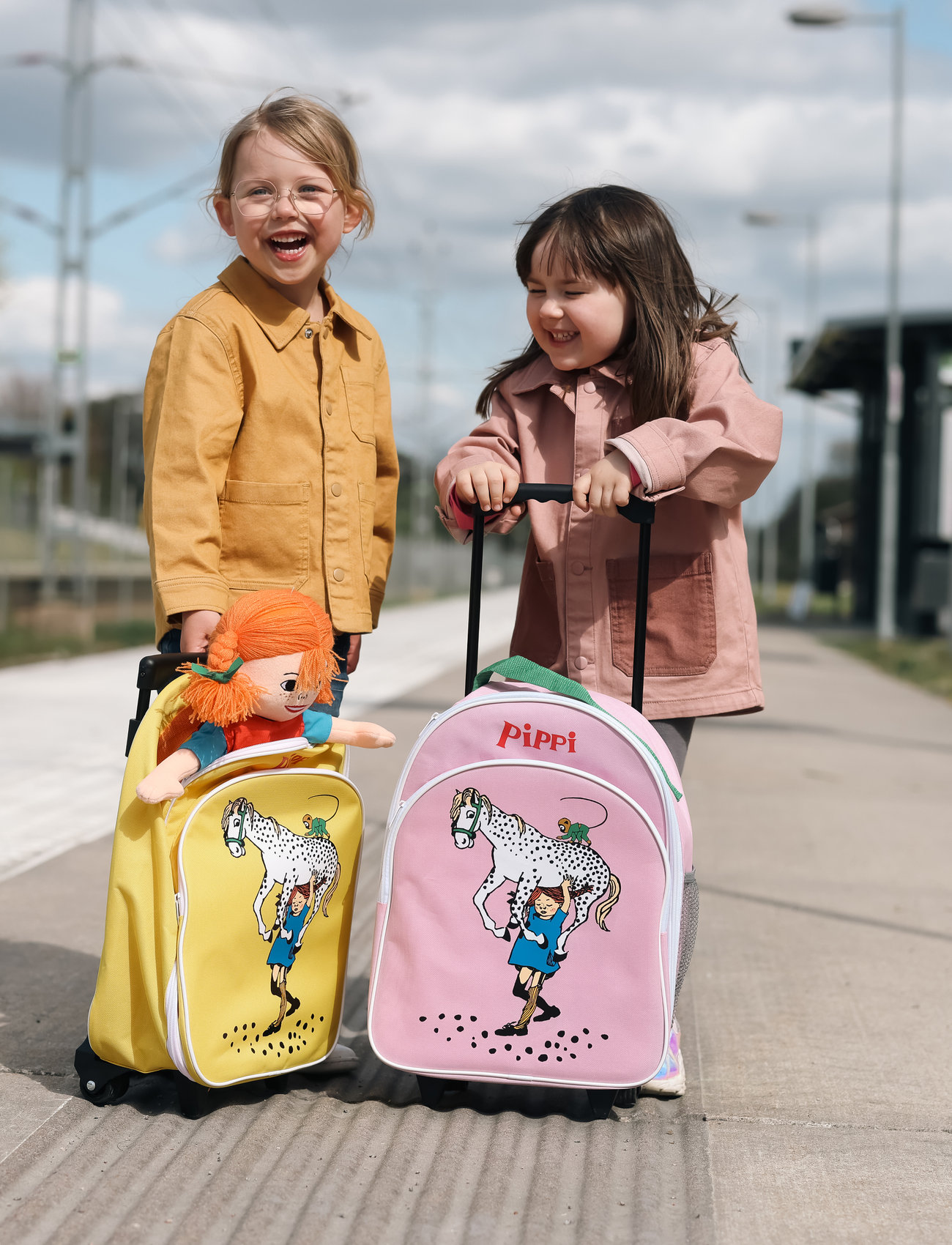 Pippi Langstrømpe Pippi Rullväska, Rosa, One Size, Pink, Tasker > Rejsetasker, Børn