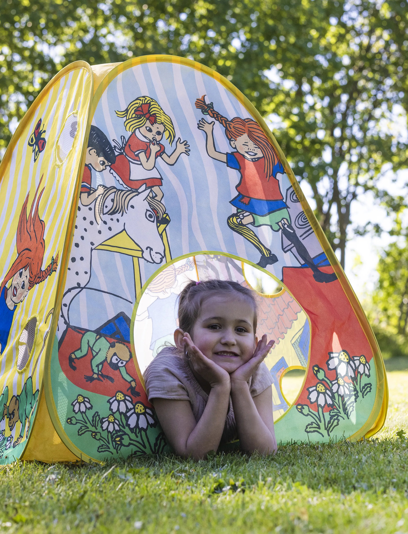 Pippi Langstrømpe Pippi Aktivitetstält Pop-Up, One Size, Multi/patterned, Legetelte Og -Tunneler > Legetelt, Børn