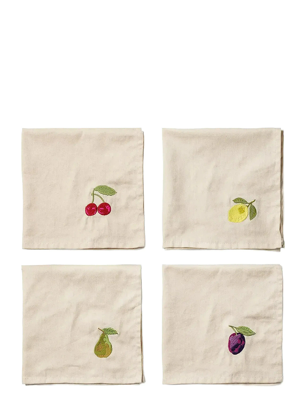 MIDNATT Napkins 4-Pack Tutti Frutti Cream - 40X40CM - Unisex
