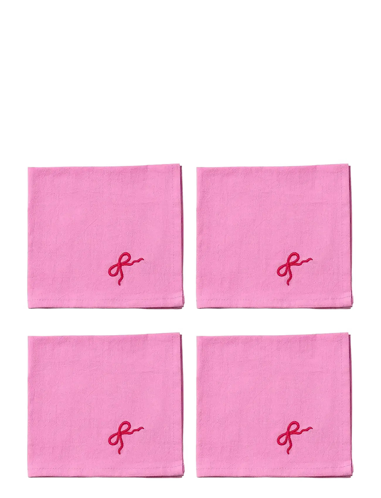 MIDNATT Napkins 4-Pack Pink Bow Pink - 40X40CM - Unisex