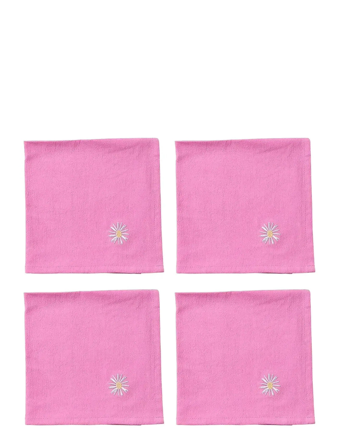 MIDNATT Napkins 4-Pack Pink Daisy Rot - 40X40CM - Unisex