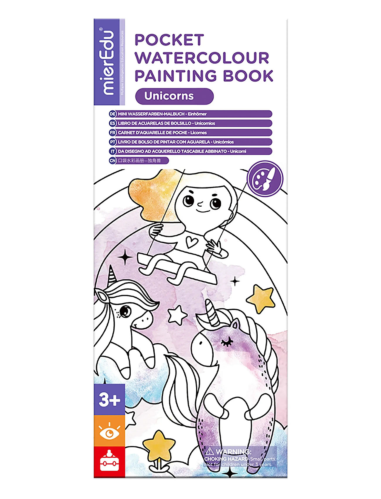 Pocket Watercolouring Book - Unicorns Toys Creativity Drawing & Crafts Drawing Coloring & Craft Books Multi/patterned MierEdu