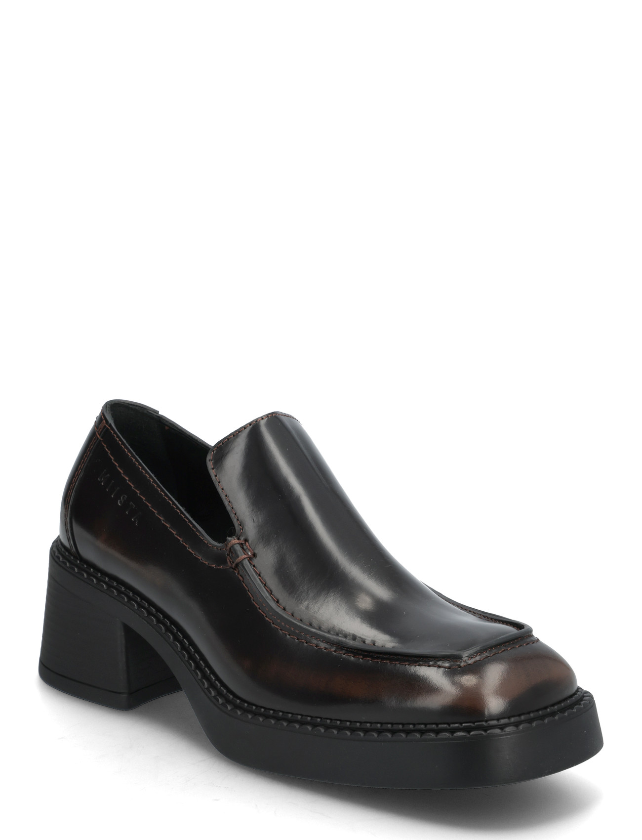 MIISTA Karion Brushed Brown Loafers, 41, Black, Loafers > Heeled Loafers, Dame