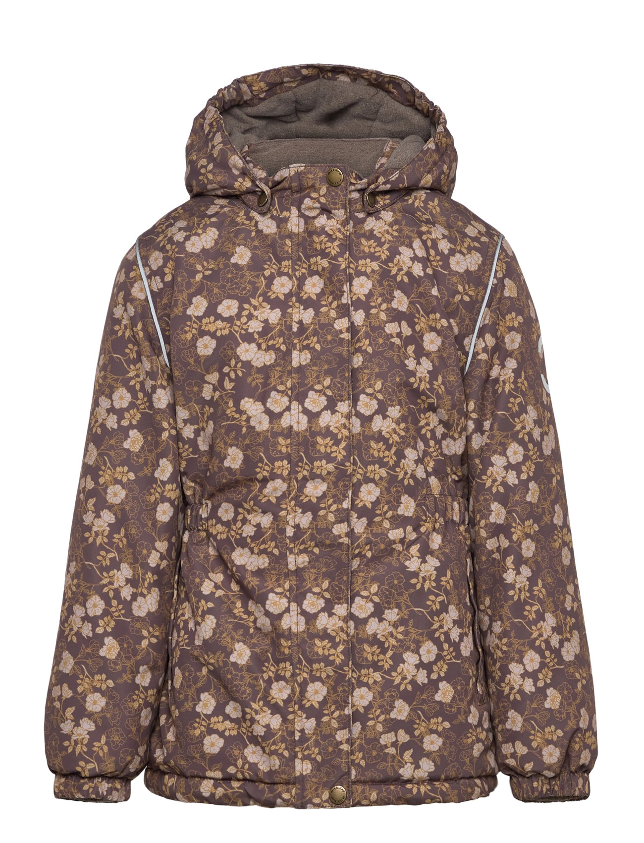 mikk-line Winter Jacket Waist Aop, 80, Brown, Sneskibeklædning > Sneskijakke, Børn