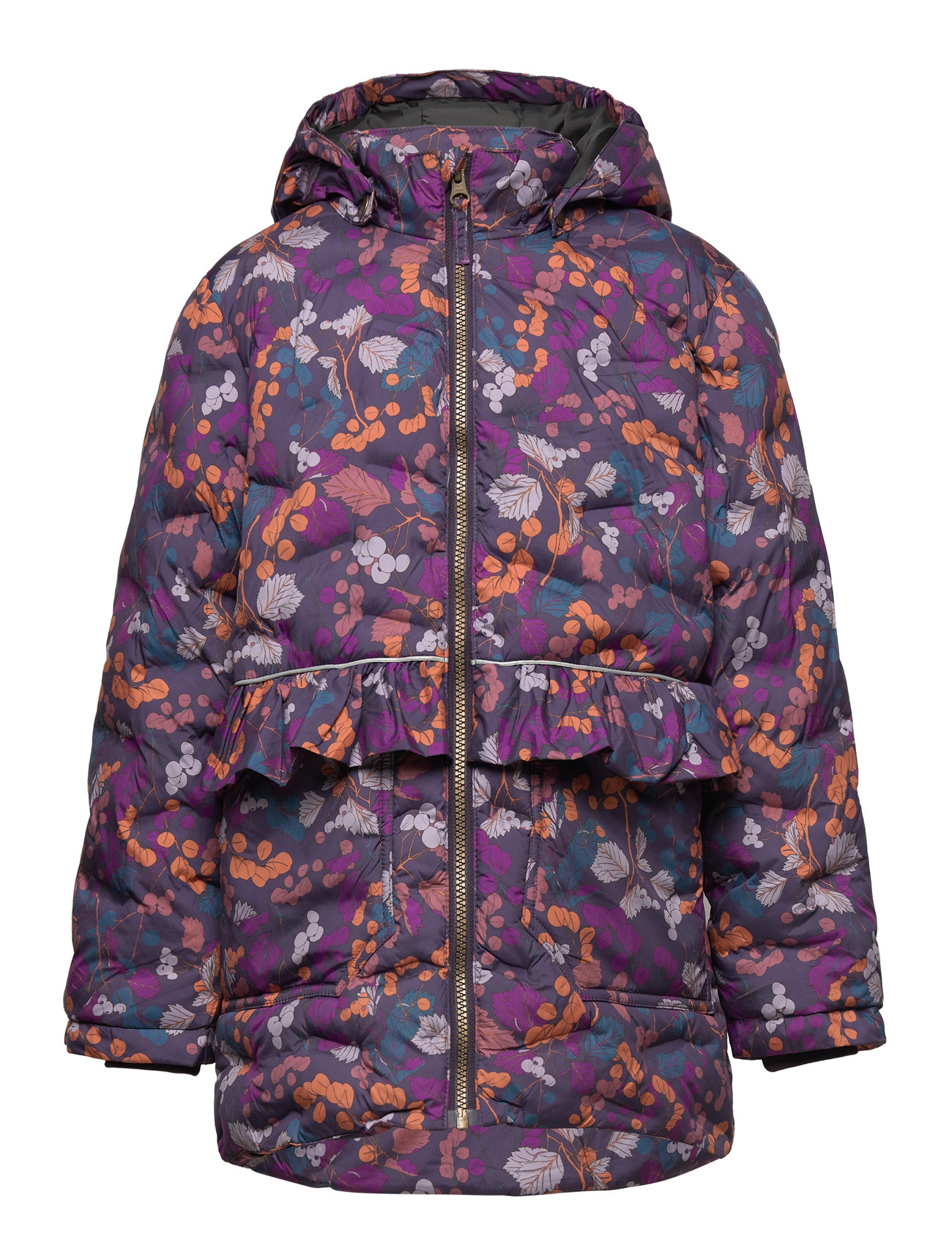 Long Puffer Jacket Aop Rec. Foret Jakke Navy Mikk-line