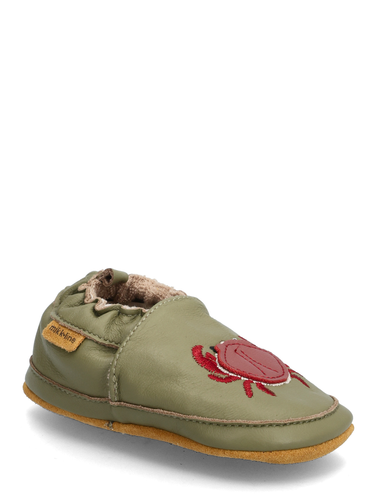MIKK-LINE Leder Slipper - 3D Khaki - 12/18M - Kinder