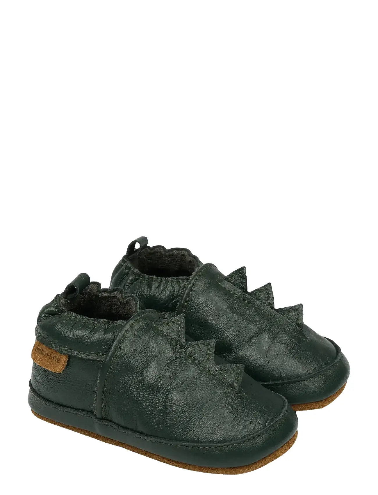 MIKK-LINE Leder Slipper Dino Khaki - 23-24 - Kinder