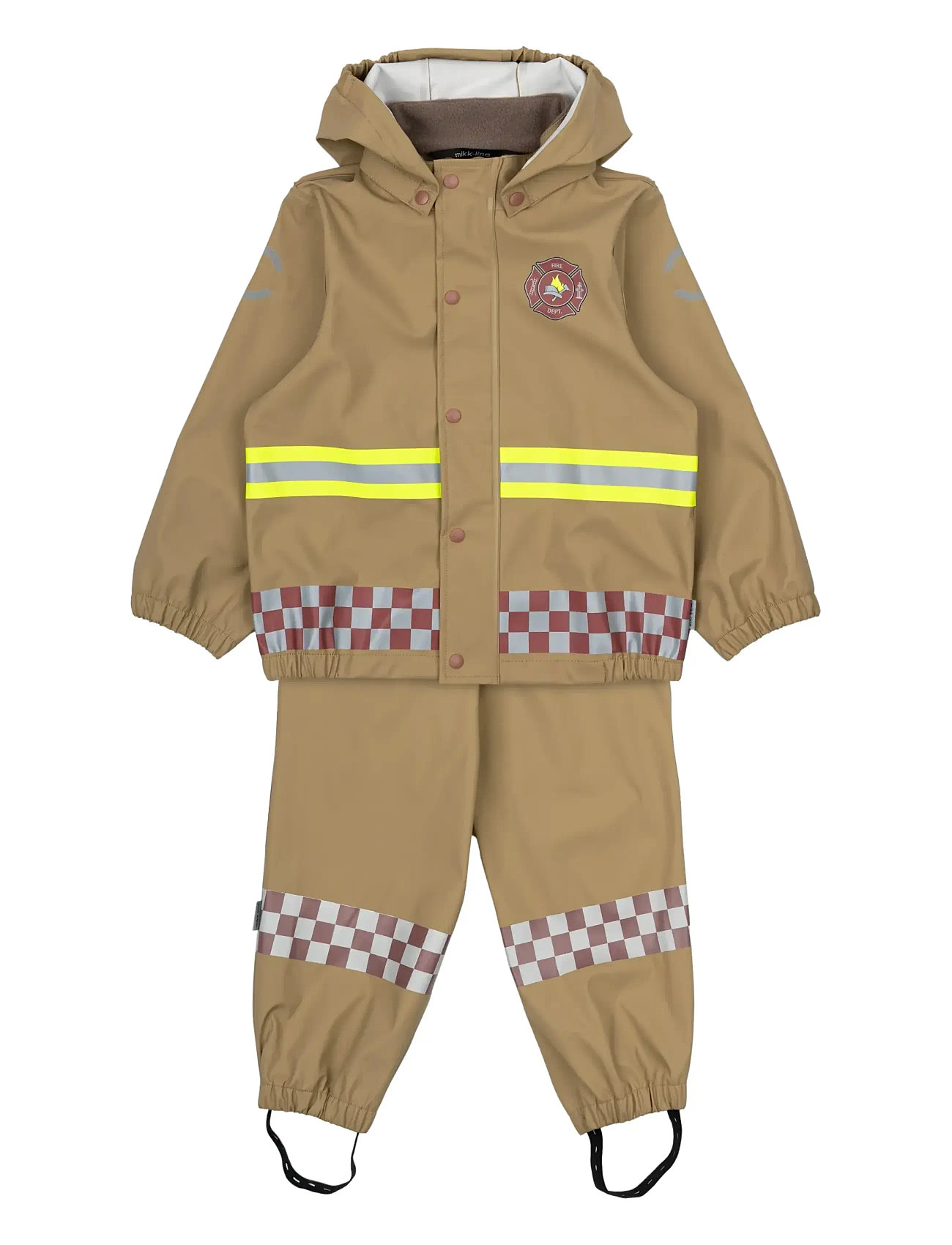 mikk-line Rain Set Firefighter W/Susp 104, 104, Brown, Regntøj > Regntøjssæt, Børn