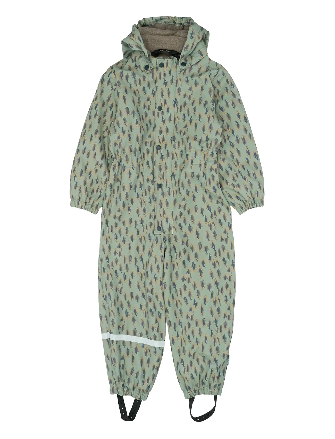 mikk-line Pu Aop Rain Suit With Fleece, 80, Green, Overalls > Overalls Til Regntøj, Børn