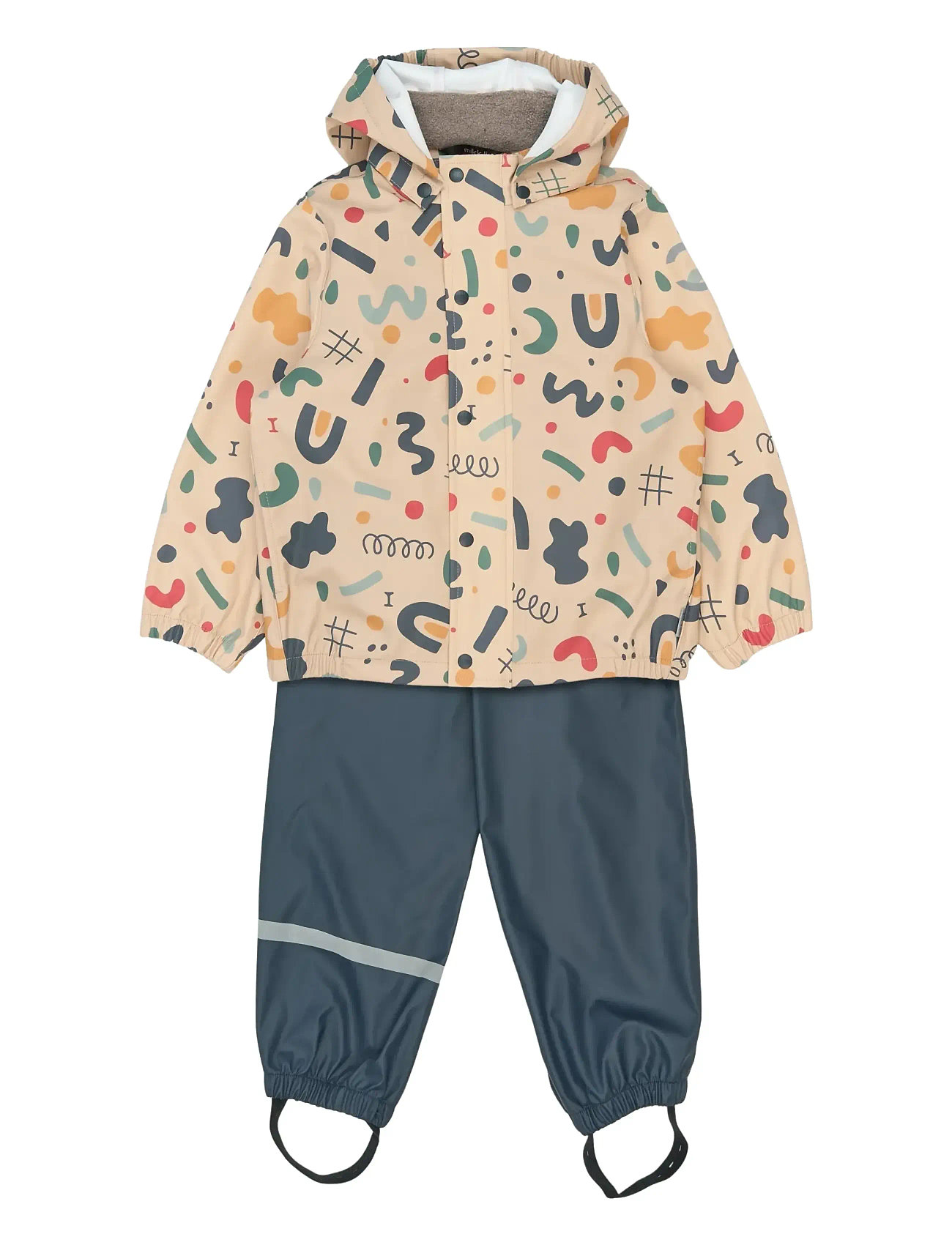MIKK-LINE Pu Regen Set Aop W. Susp/104 Patterned - 134 - Kinder