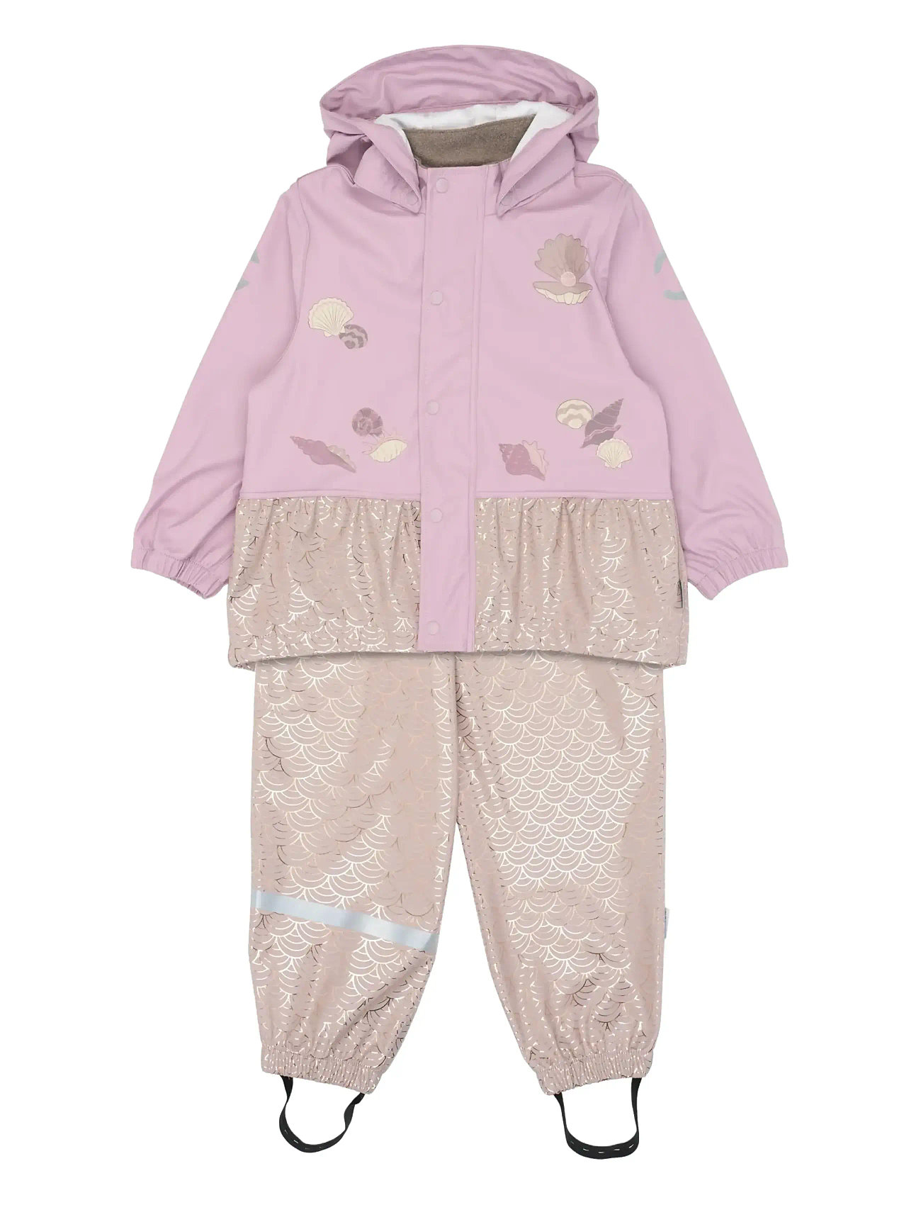 MIKK-LINE Regen Set Mermaid W. Susp 104 Pink - 80 - Kinder