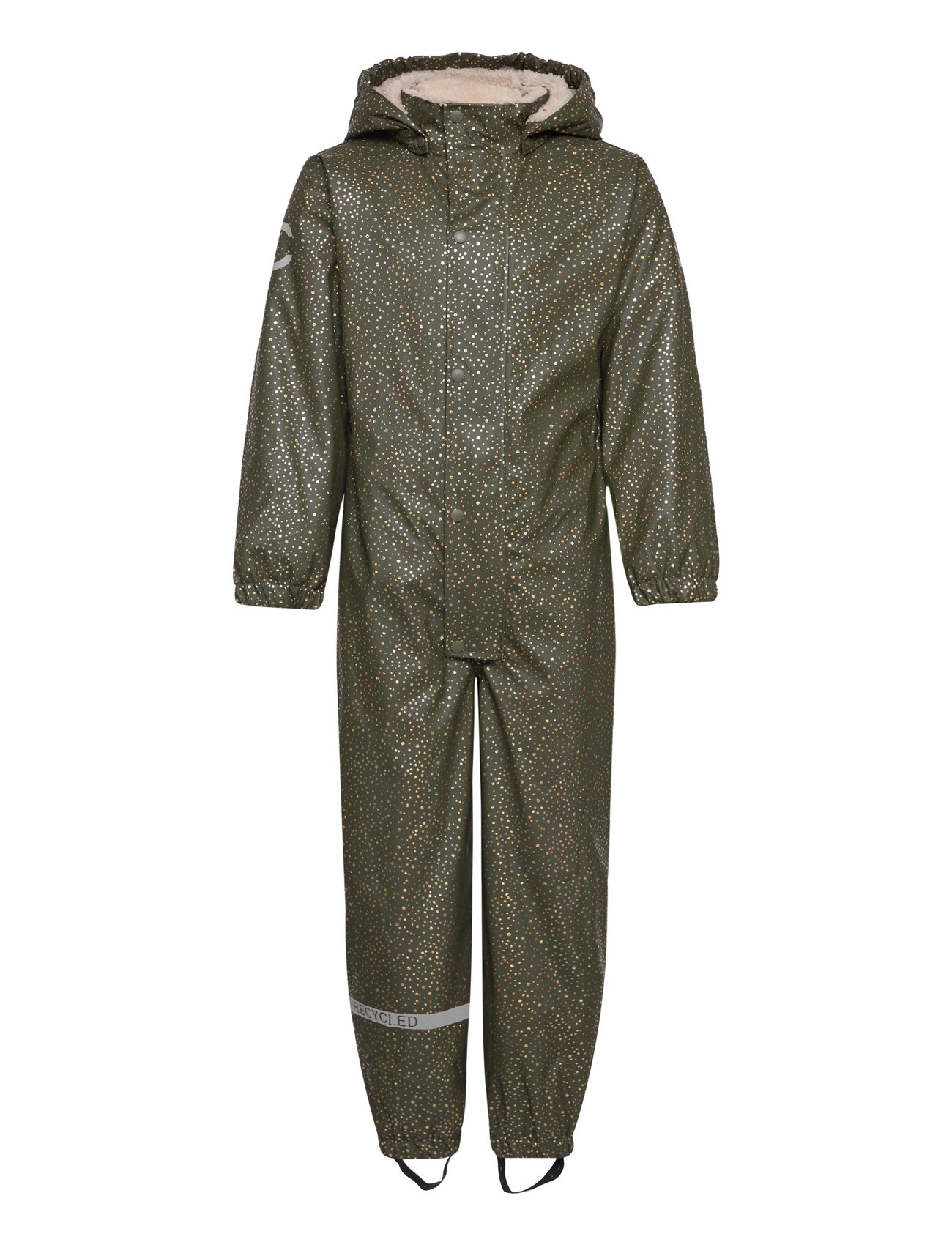 Pu Glitter Rain Suit Teddy Recycled Outerwear Coveralls Rainwear Coveralls Green Mikk-line