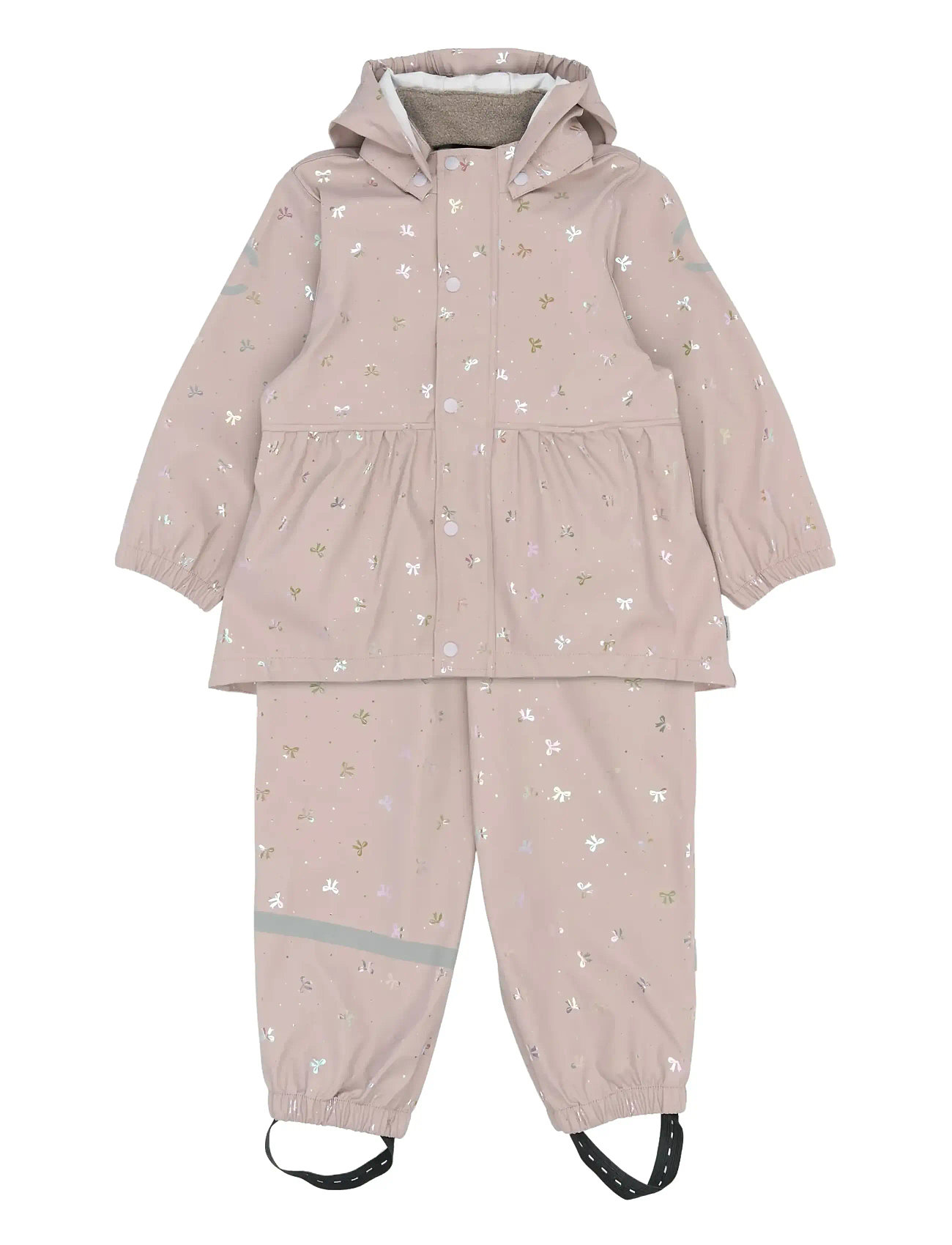 MIKK-LINE Pu Glitter Regen Set W. Susp/104 Pink - 104 - Kinder