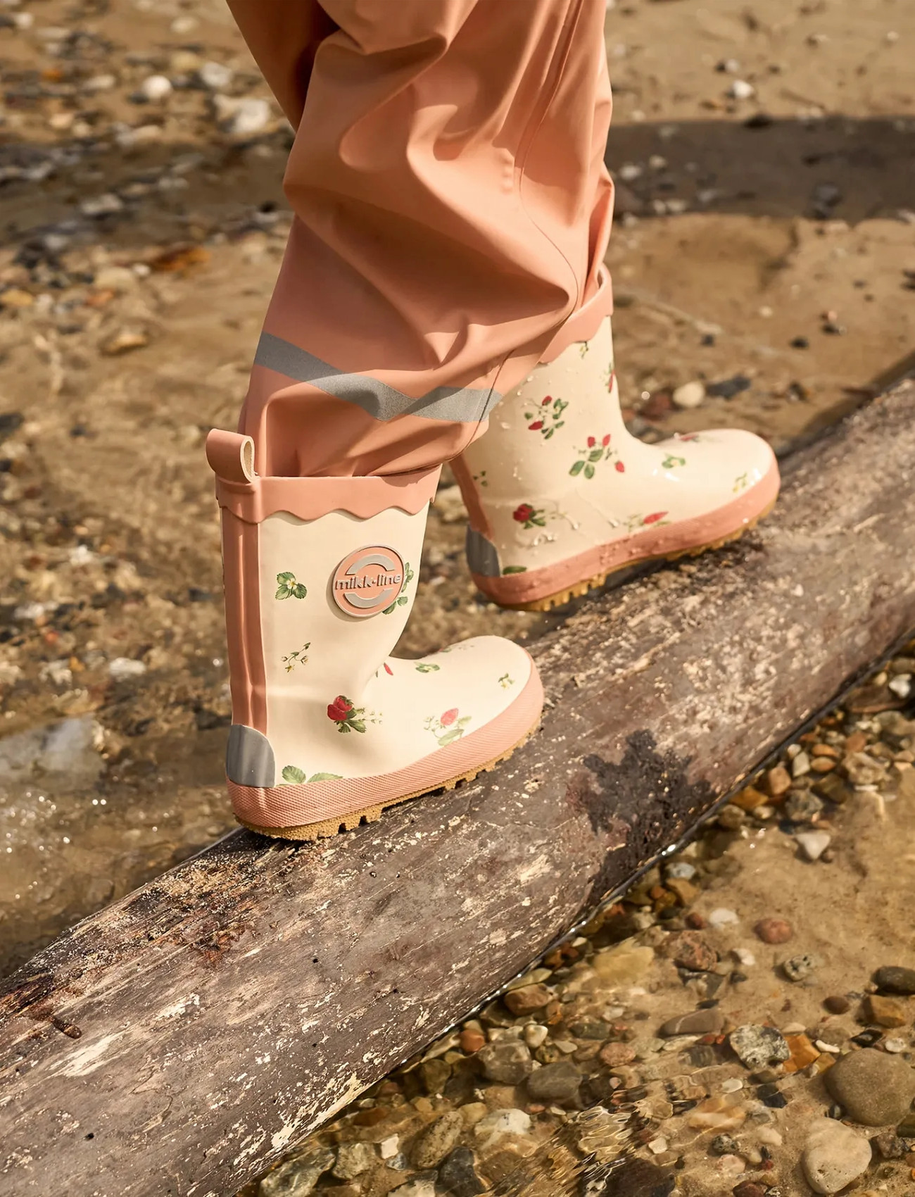 mikk-line Wellies Aop, 25, Cream, High Rubberboots > Unlined Rubberboots, Børn