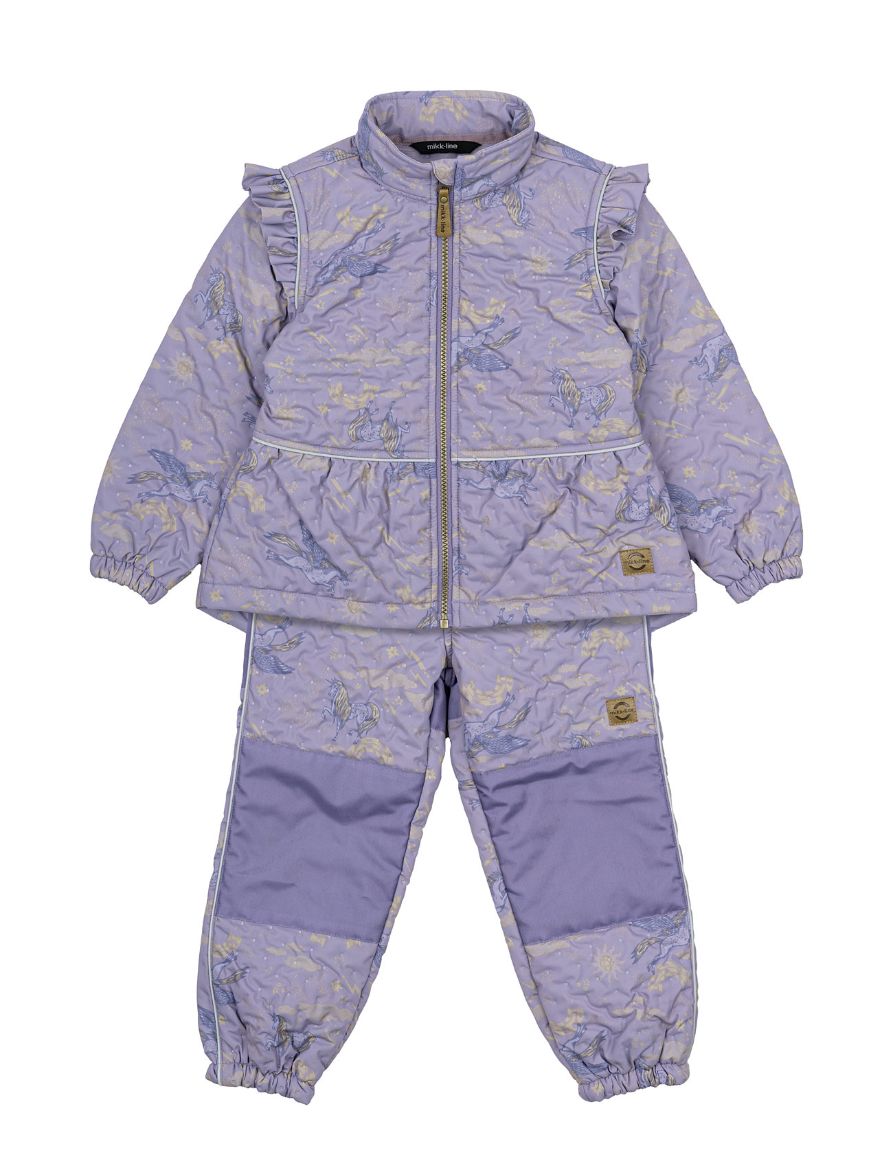 Thermal+ Frill Set Aop Outerwear Thermo Outerwear Thermo Sets Purple Mikk-line