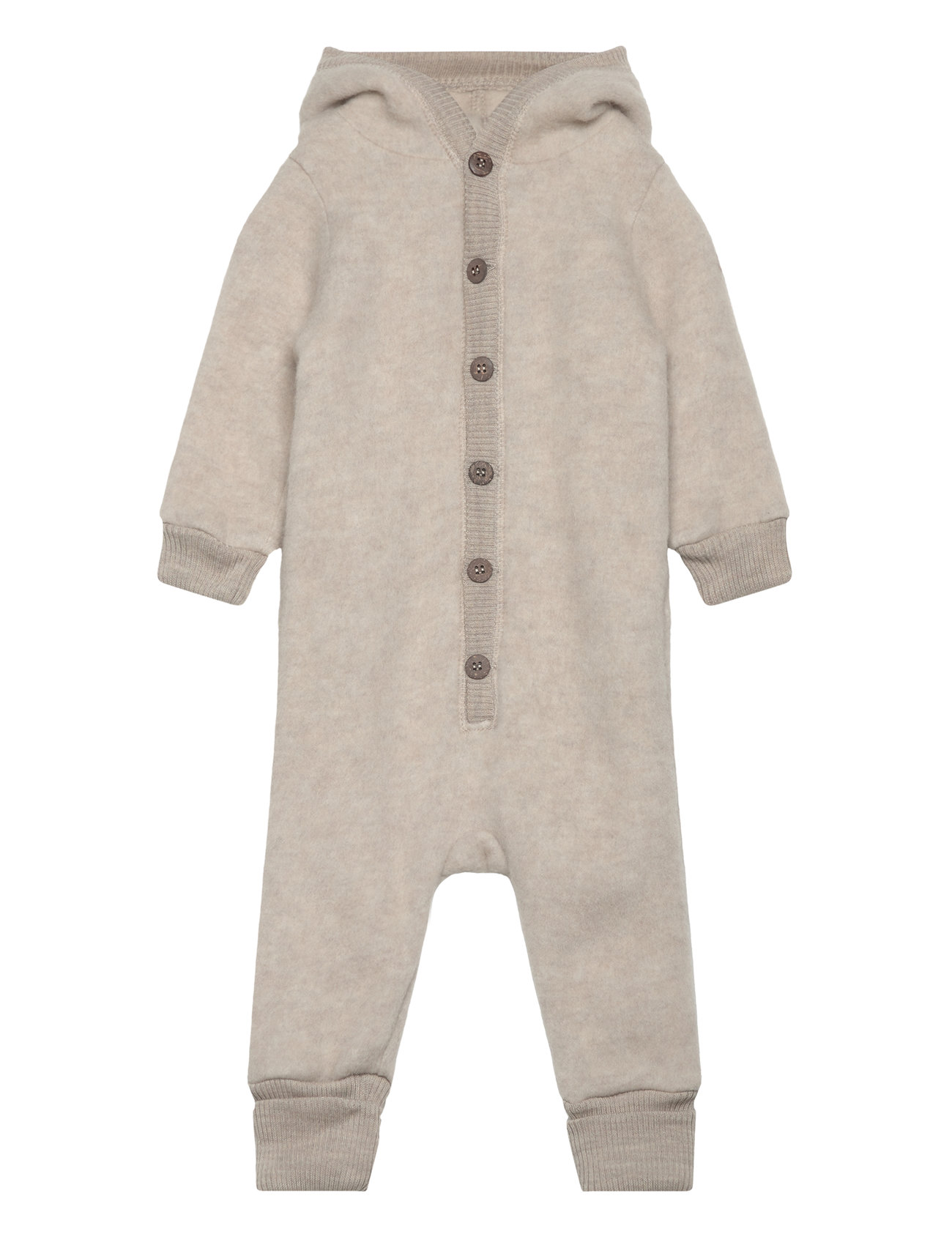 Wool Baby Suit W. Hood Beige Mikk-line