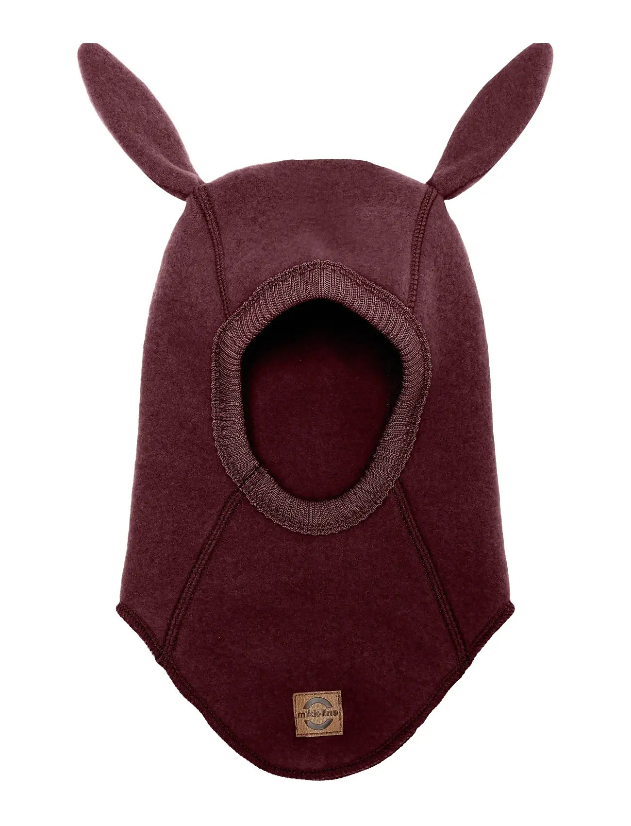 mikk-line Wool Fullface W Bunny Ears, 50/56, Red, Hovedbeklædning > Balaclava, Børn