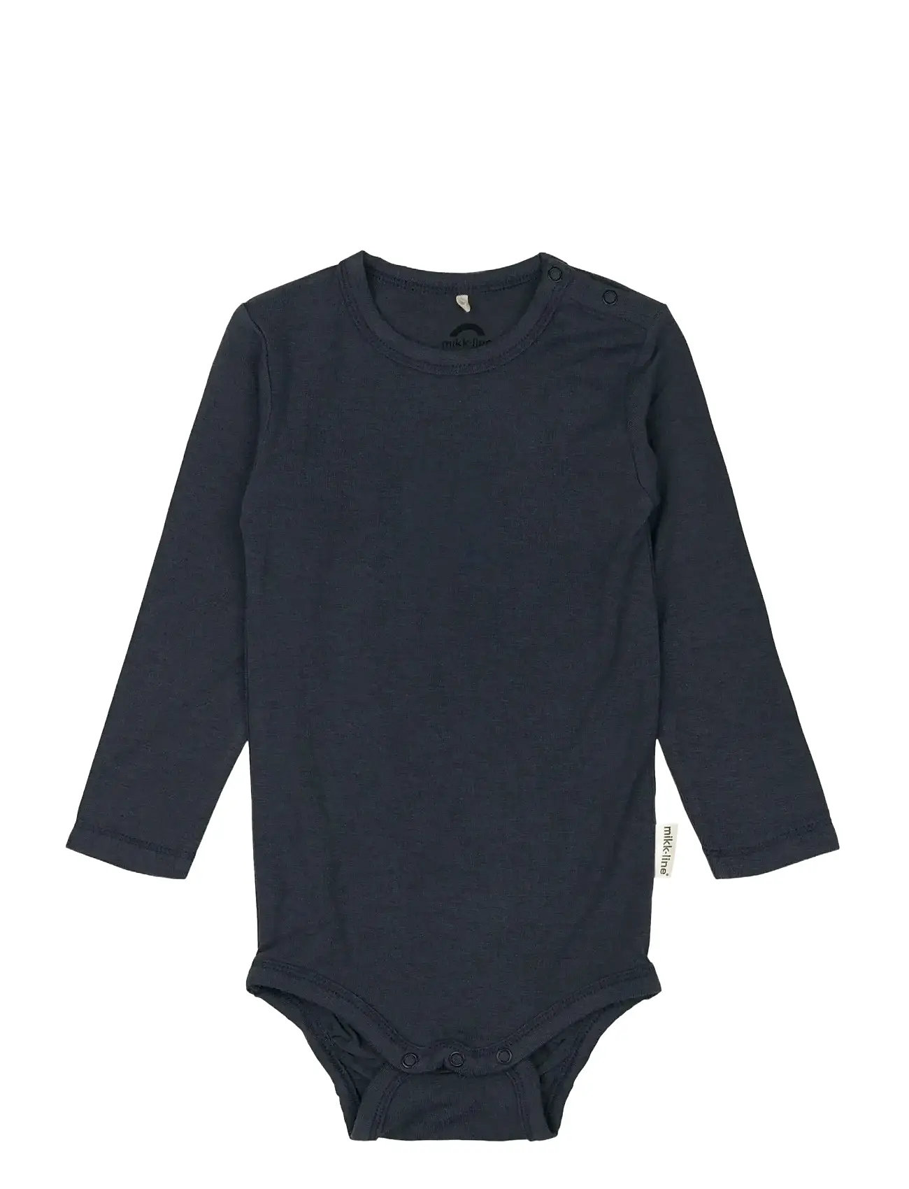 mikk-line Wool/Bamboo Ls Body, 56, Navy, Bodys > Langærmede, Børn