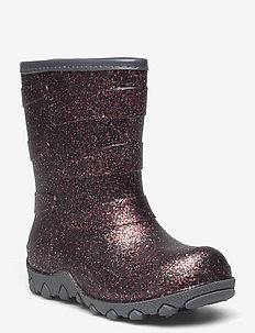 Thermal Boot - Glitter - voodriga kummikud - chocolate brown