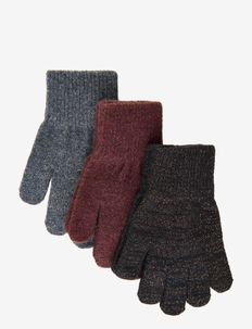 Magic Gloves 3 Pack w. Lurex - handschuhe - decadent chocolate - black - antrazite