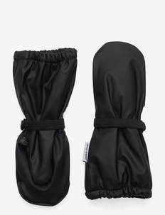 PU Rain Mittens w. Fleece Recycled - rain gloves - black
