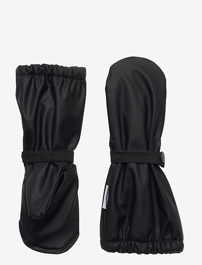 PU Rain Mittens w. Fleece Recycled - regen-handschuhe - black