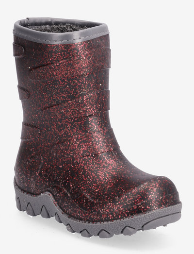 Thermal Boot - Glitter - gummistøvler med linjer - wild ginger