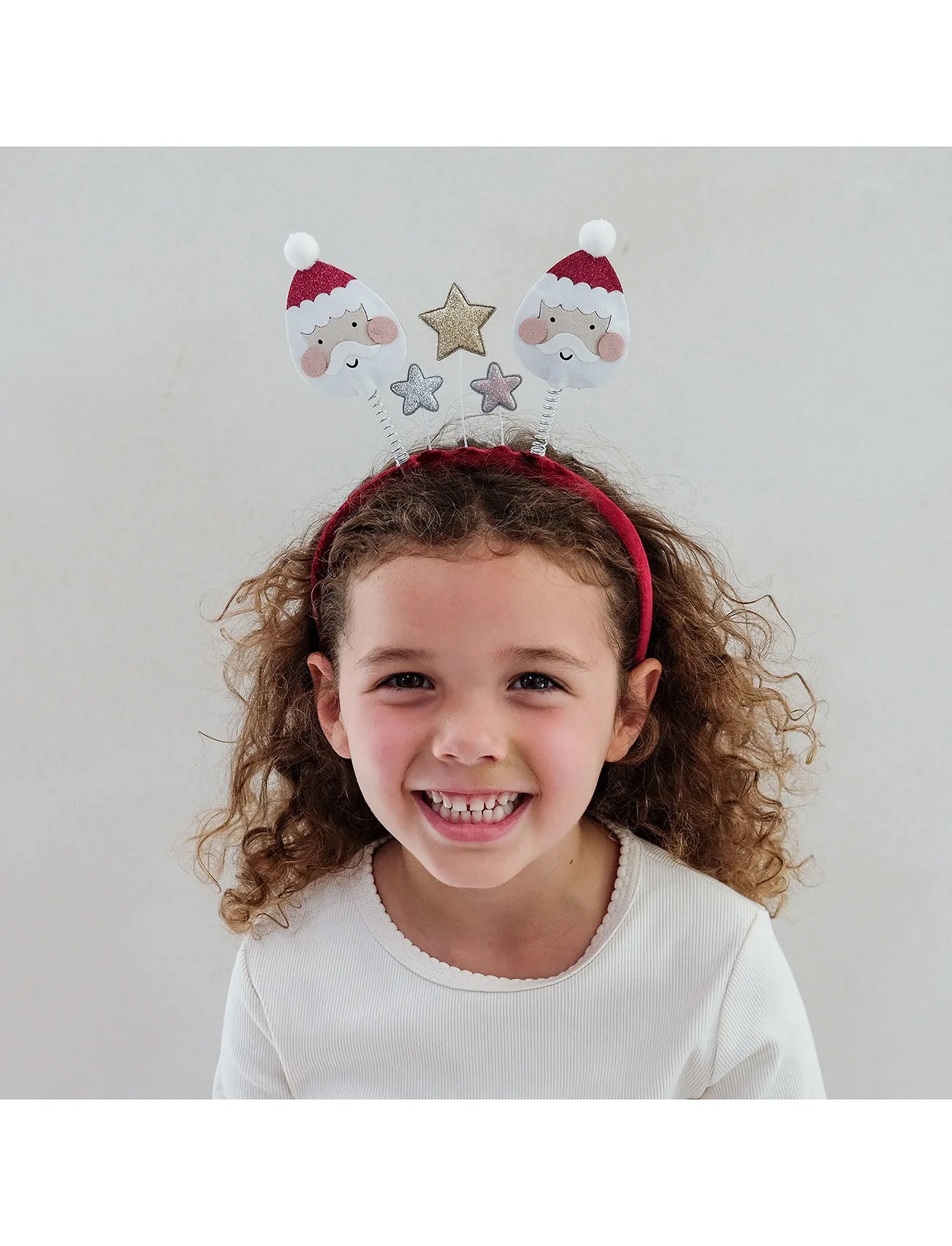 Mimi & Lula Alice Band - Santa Boppers Christmas, One Size, Red, Hårtilbehør > Hårbånd, Børn