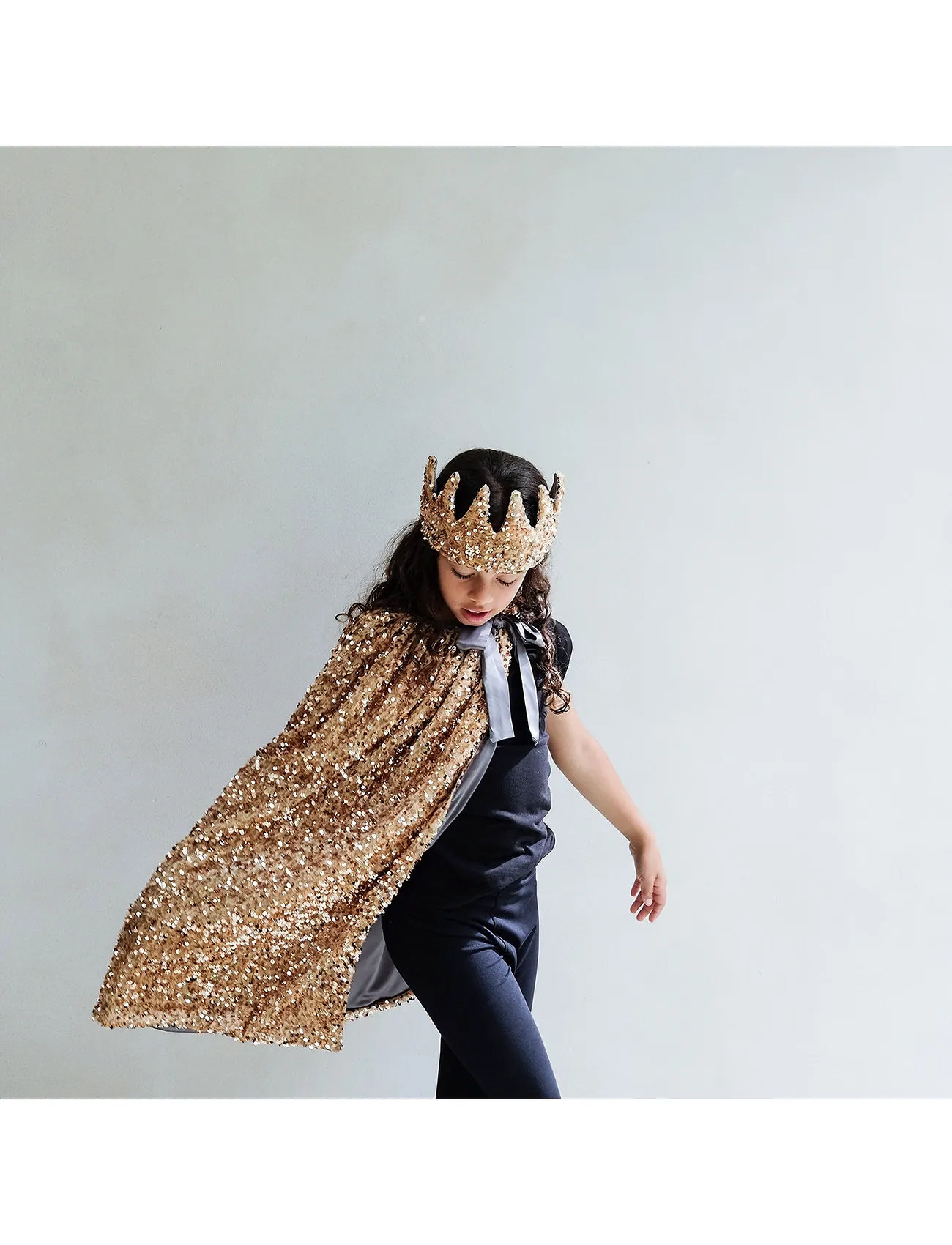 Mimi & Lula Cape - Gold Sequin, One Size, Gold, Kostumer & Tilbehør > Tilbehør Til Kostumer, Børn