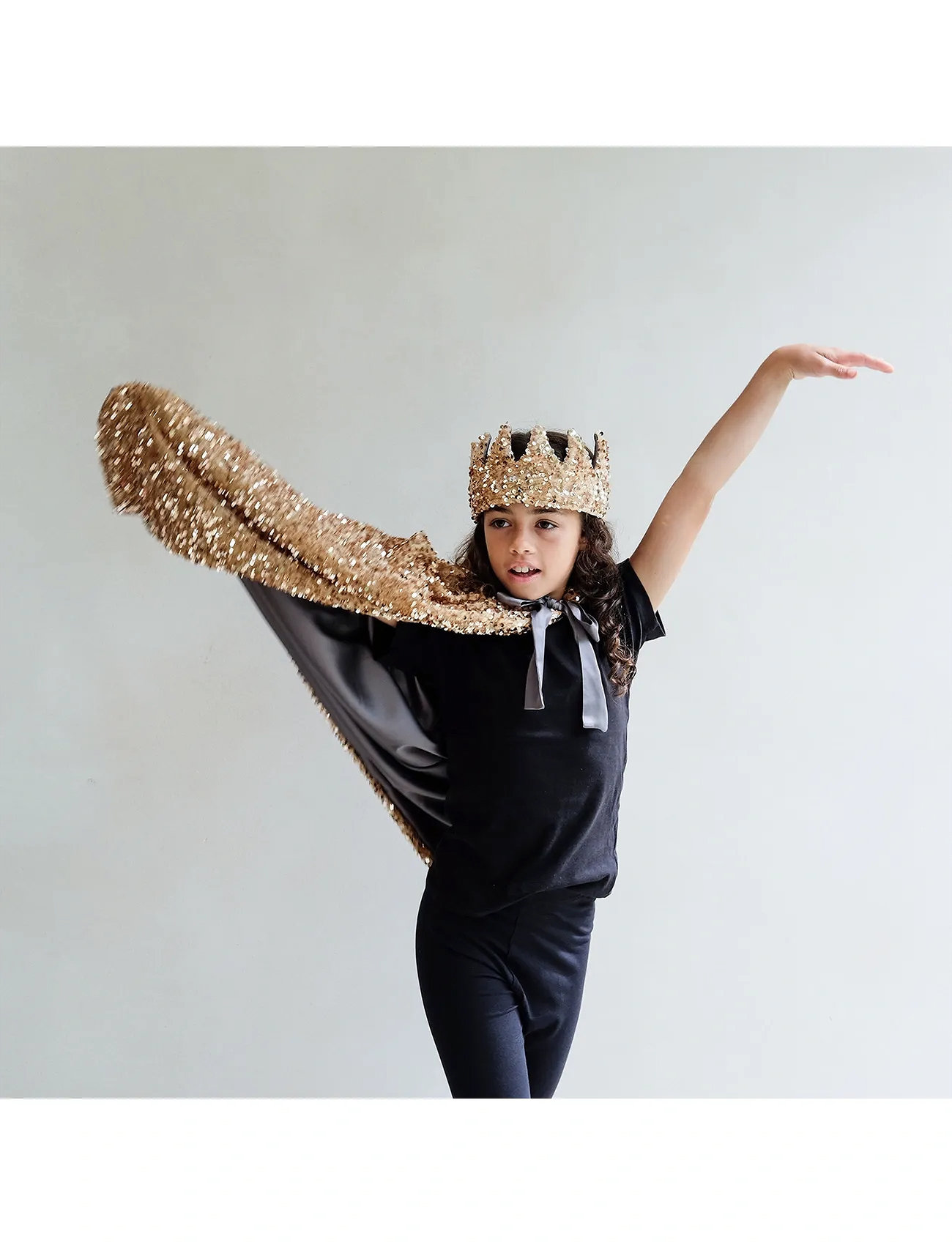 Mimi & Lula Reversible Crown - Gold Sequin, One Size, Beige, Kostumer & Tilbehør > Tilbehør Til Kostumer, Børn