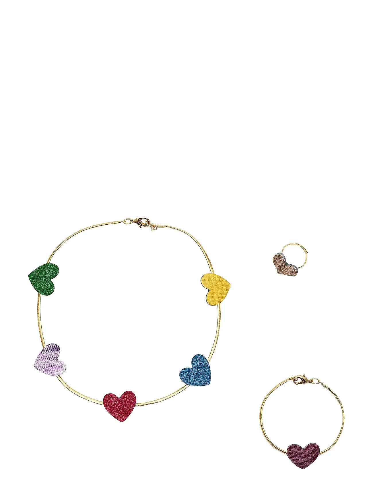 MIMI & LULA Schmuck Set - Heart Gold Patterned - One Size - Kinder
