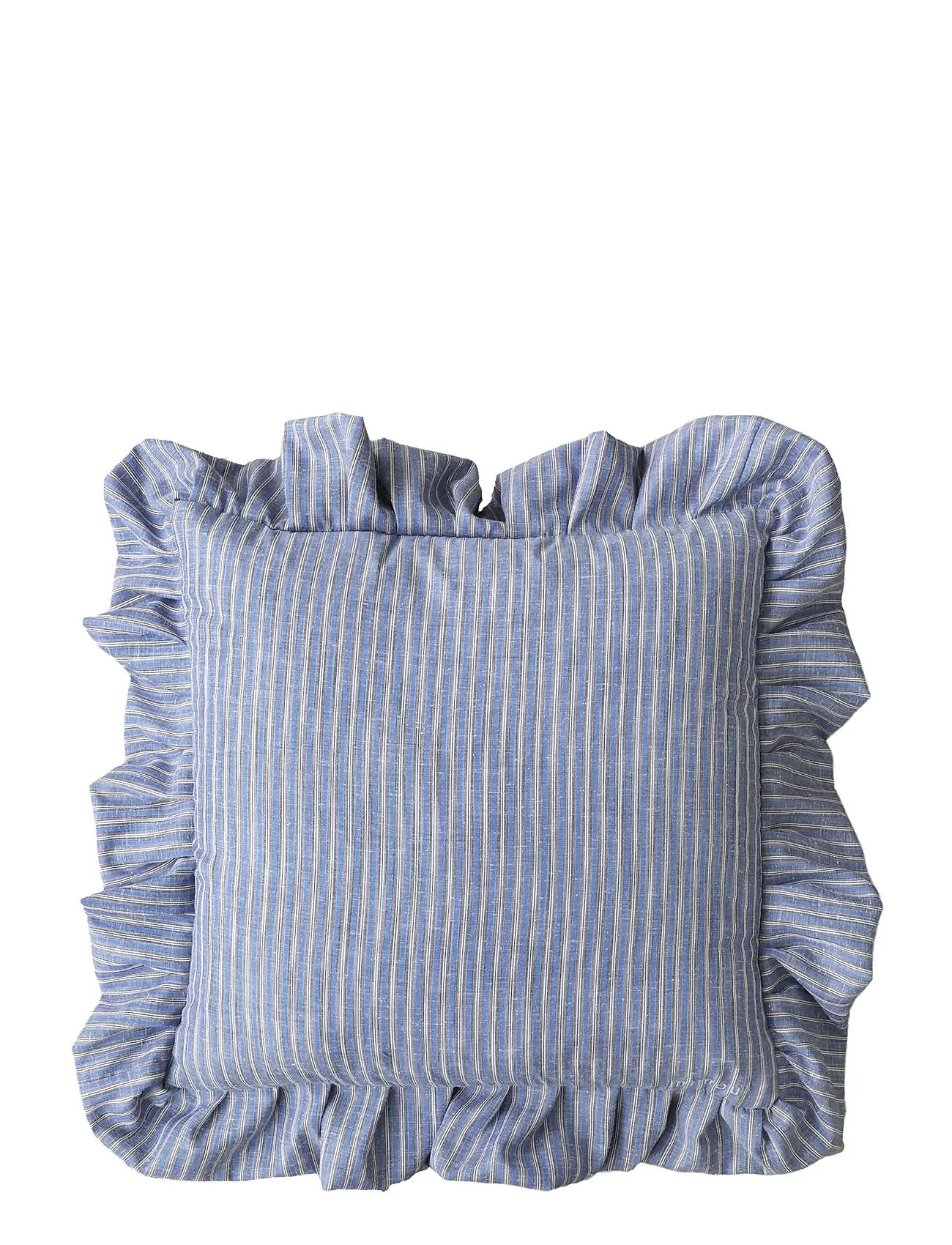 Mimou Frill Cushion Stripe, 50X50, Blue, Puder & Tæpper > Puder, Unisex