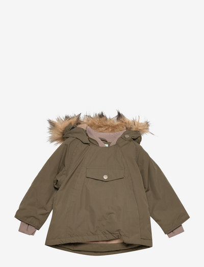 Wang winter jacket fake fur - shell joped - military green