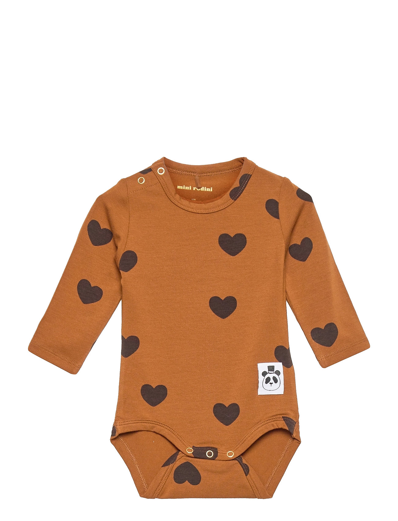 Mini Rodini Basic Hearts Ls Body Tencel™ Brun