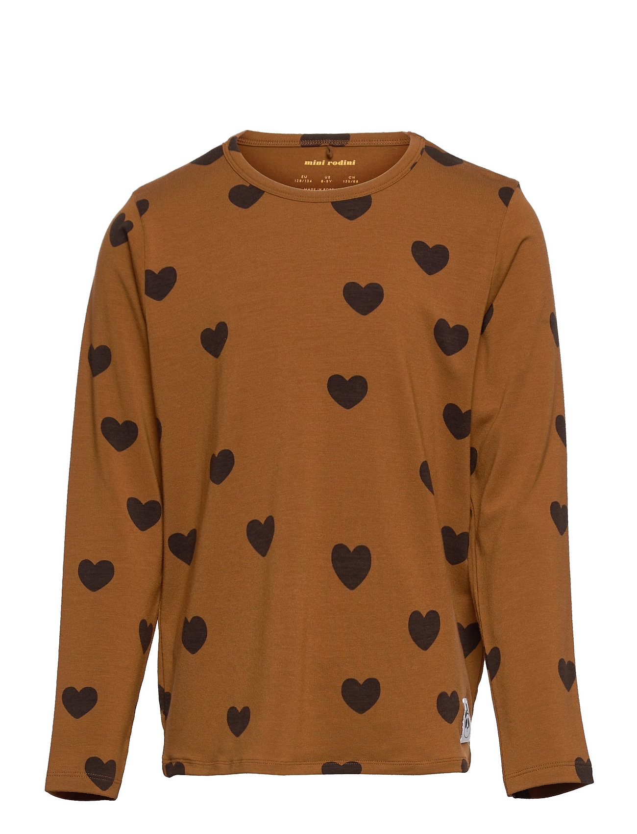 Basic Hearts Ls Tee Tencelâ„¢ Brown Mini Rodini