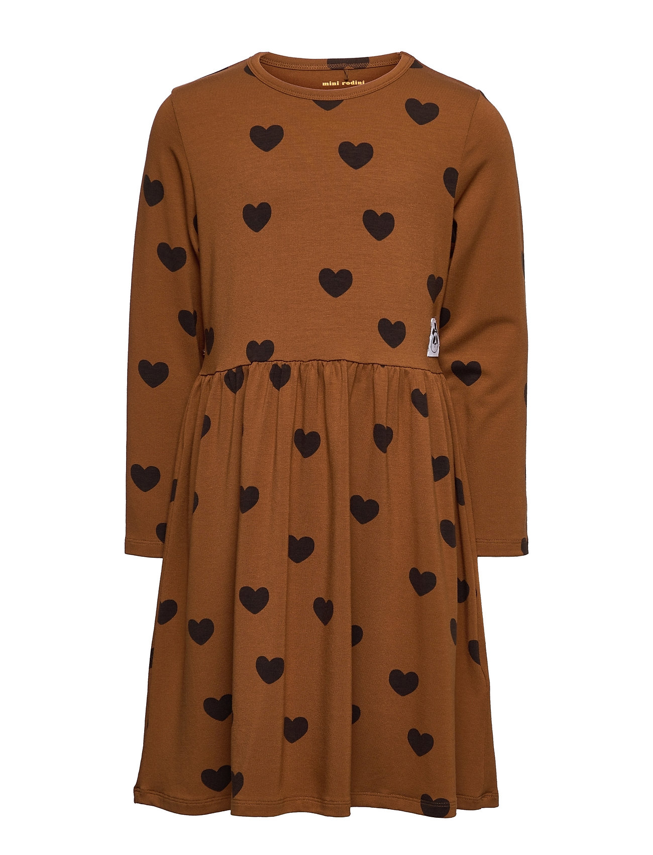 Basic Hearts Ls Dress Tencel™ Dresses & Skirts Dresses Casual Dresses Long-sleeved Casual Dresses Brown Mini Rodini